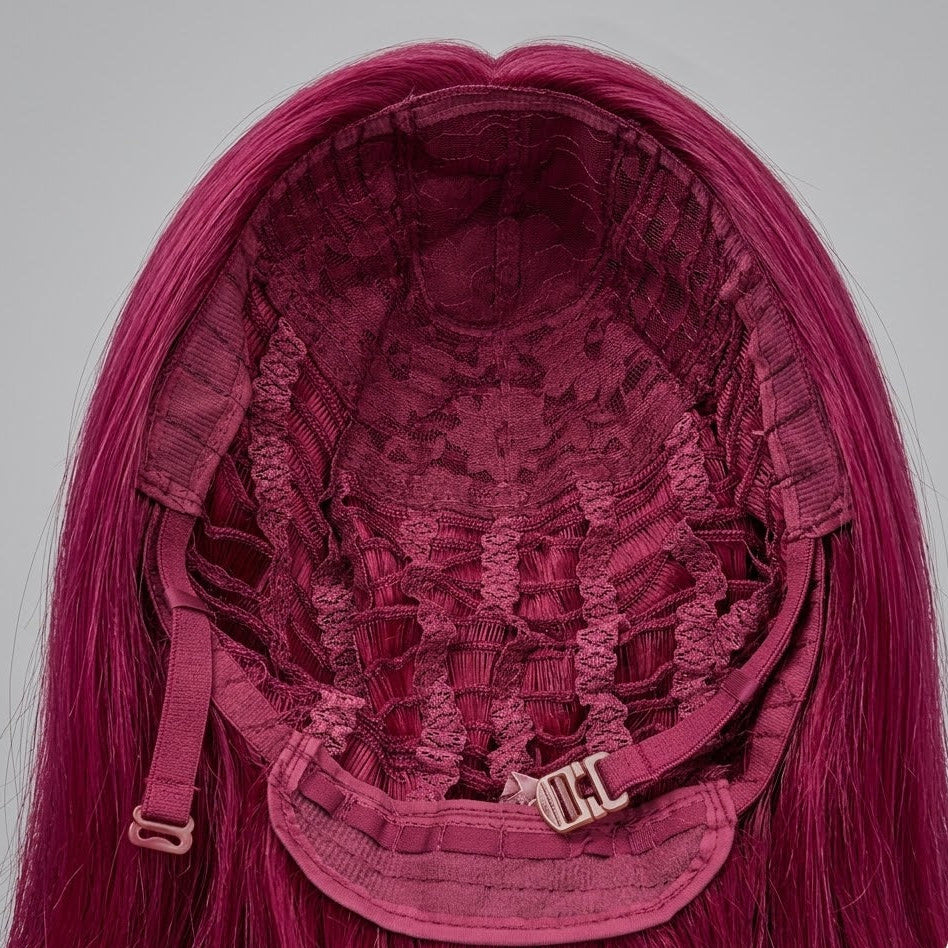 Peluca sintética lisa extralarga Rose Red de 38 pulgadas – Sin pegamento | Zebaish Wigs & Extension