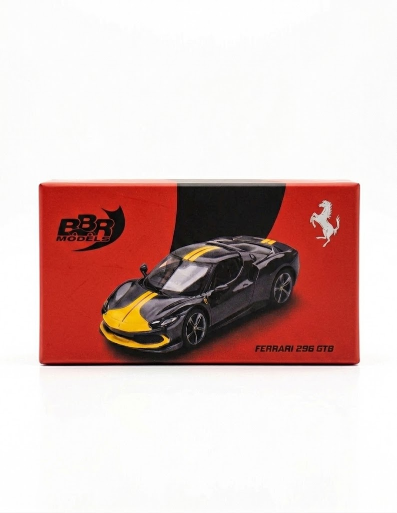BBR Models 1:64 Ferrari 296 GTB Assetto Fiorano – Grigio Scuro (Gris)