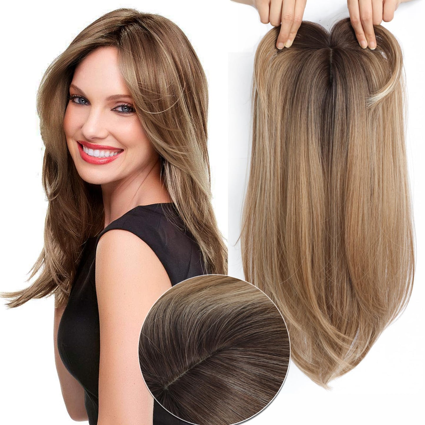 Zebaish Light Brown To Golden Blonde Highlights Topper