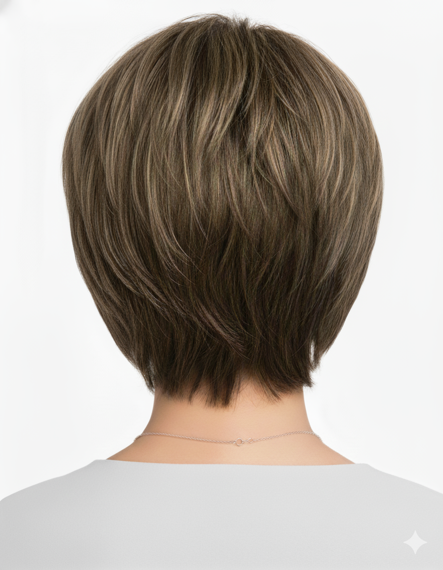 Zebaish Nova Short Bob Wig with Bangs | Tousled & Textured
