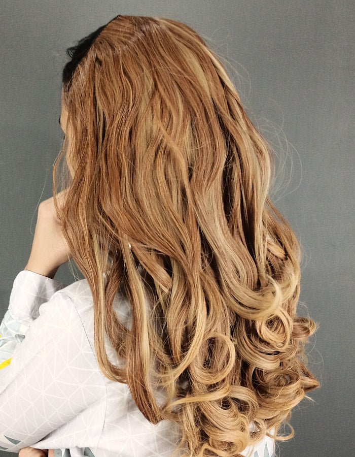 Brown with Light Blonde Highlights