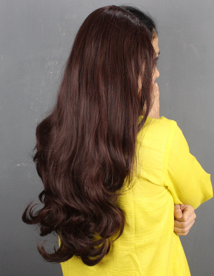 5 Clip Ushape Burgundy Extension 30 Inches Long