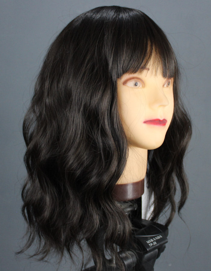 Dark Brown Flirty Waves Wig with Puff - Zebaish Wigs and Extension
