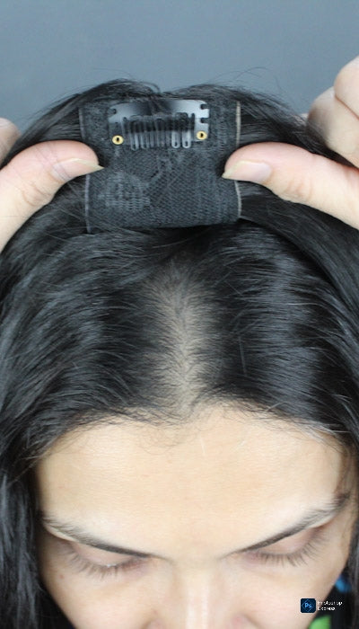 02 Clips Hair Patch with Parting| Zebaish Wigs & Extensions