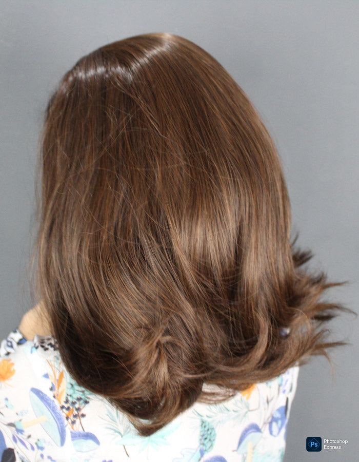 CHOCOLATE BROWN SHORT HAIR TOPPER | Zebaish Wigs & Extensions