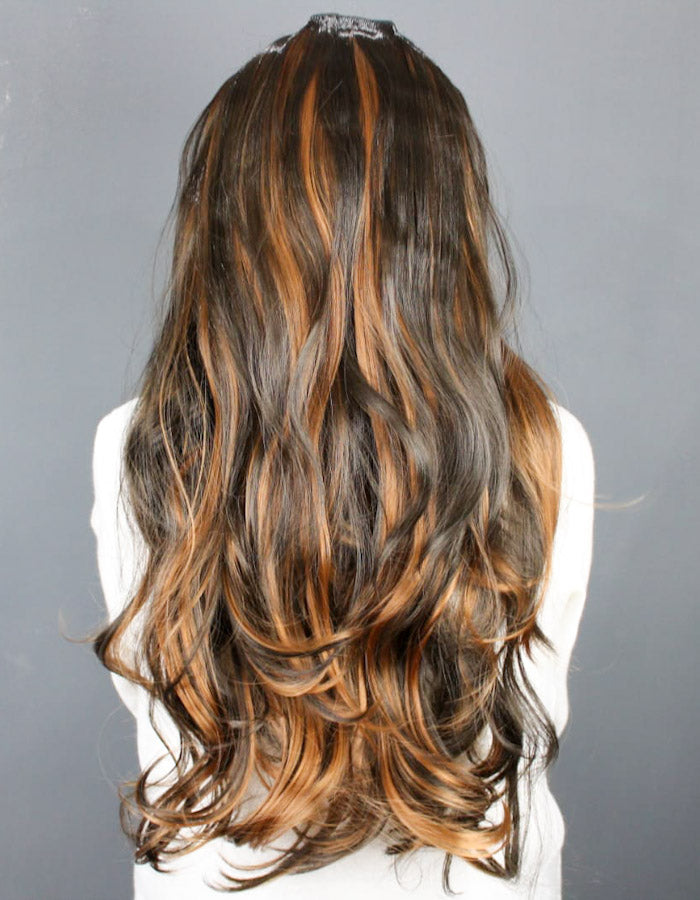 Dark Brown Extension Highlights 2 Colors - Zebaish Wigs and Extension