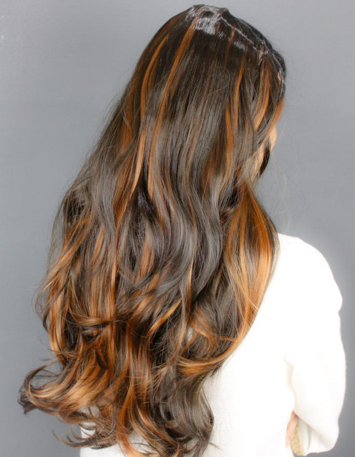 Dark Brown Extension Highlights 2 Colors - Zebaish Wigs and Extension