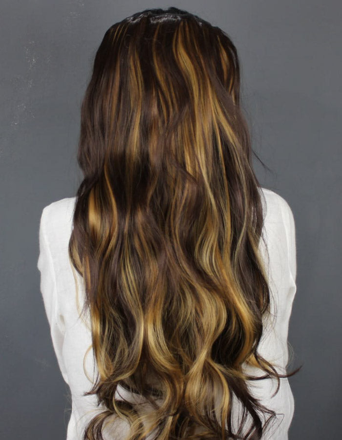 Dark Brown Extension Highlights 2 Colors - Zebaish Wigs and Extension