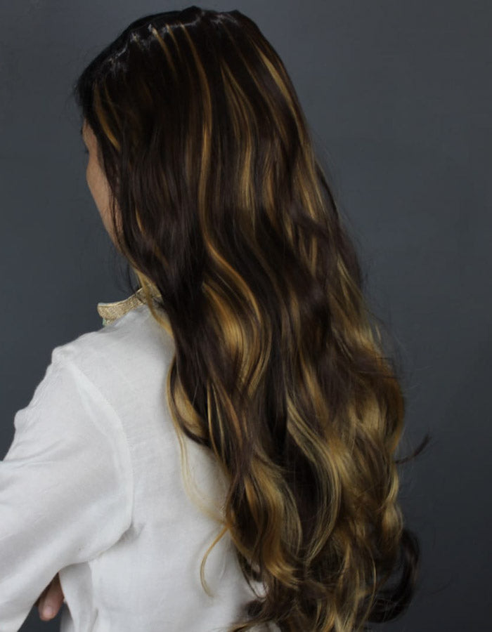 Dark Brown Extension Highlights 2 Colors - Zebaish Wigs and Extension