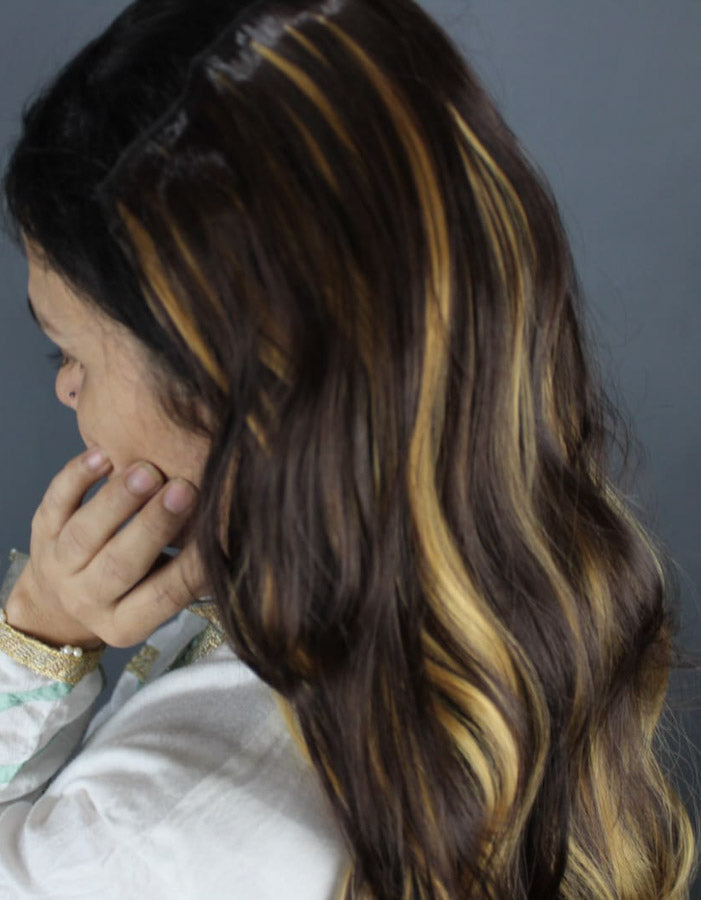 Dark Brown Extension Highlights 2 Colors - Zebaish Wigs and Extension