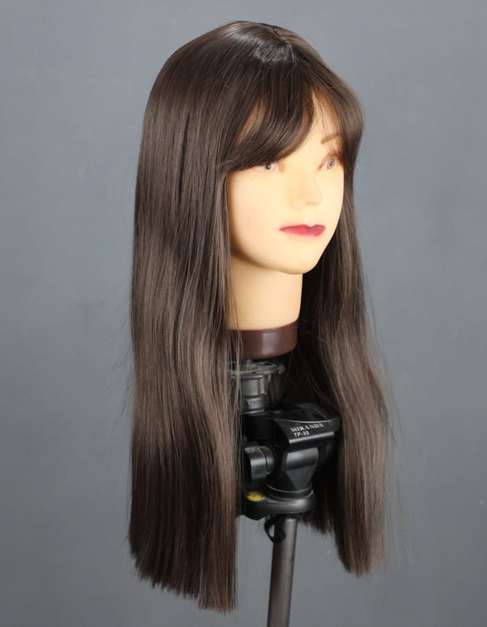 Chocolate Brown Long Bob cut Wig - 24 Inches: Trendy Elegance with Comfort - Zebaish Wigs and Extension