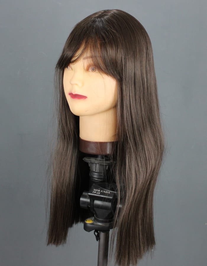 Chocolate Brown Long Bob cut Wig - 24 Inches: Trendy Elegance with Comfort - Zebaish Wigs and Extension