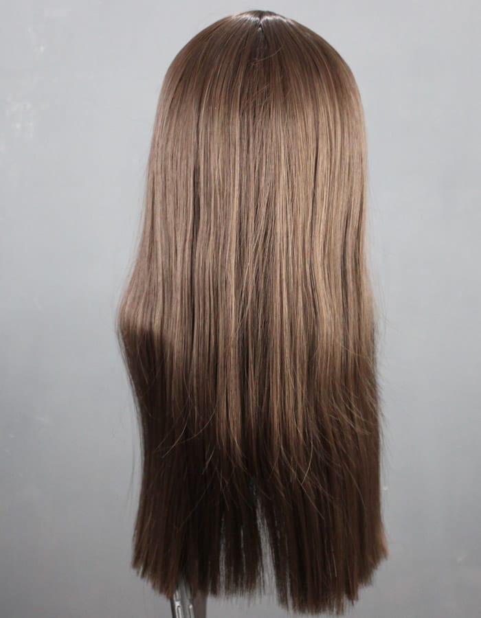 Chocolate Brown Long Bob cut Wig - 24 Inches: Trendy Elegance with Comfort - Zebaish Wigs and Extension