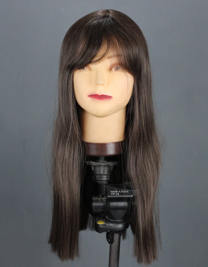 Chocolate Brown Long Bob cut Wig - 24 Inches: Trendy Elegance with Comfort | Zebaish Wigs & Extensions