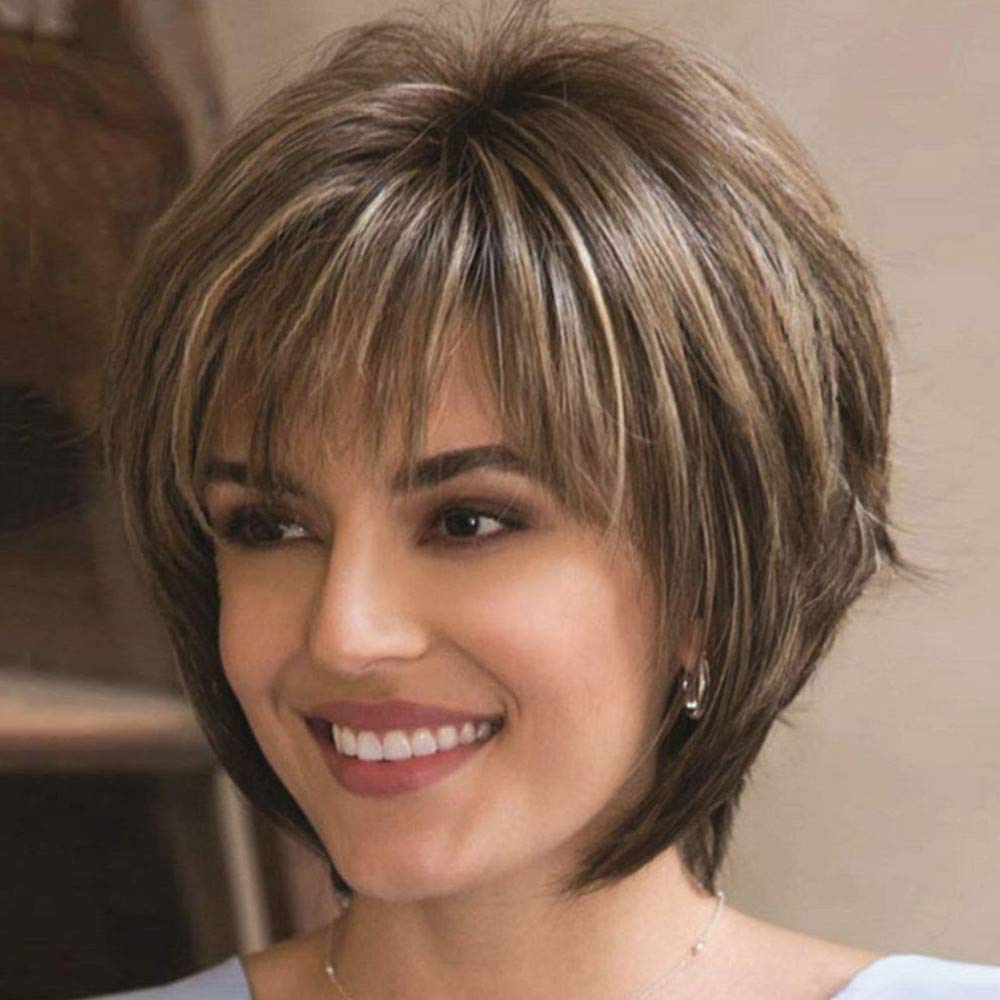 Zebaish Nova Short Bob Wig with Bangs | Tousled & Textured