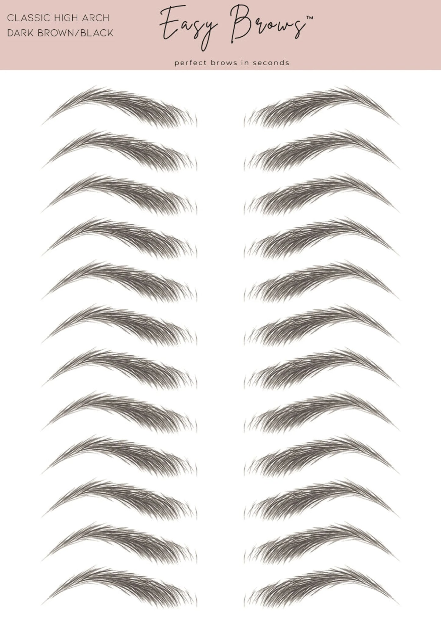 Black Eyebrow Tattoos (Pair of 10) for Women Waterproof 4D Eyebrow Tattoo Transfers Stickers Grooming Shaping for Women