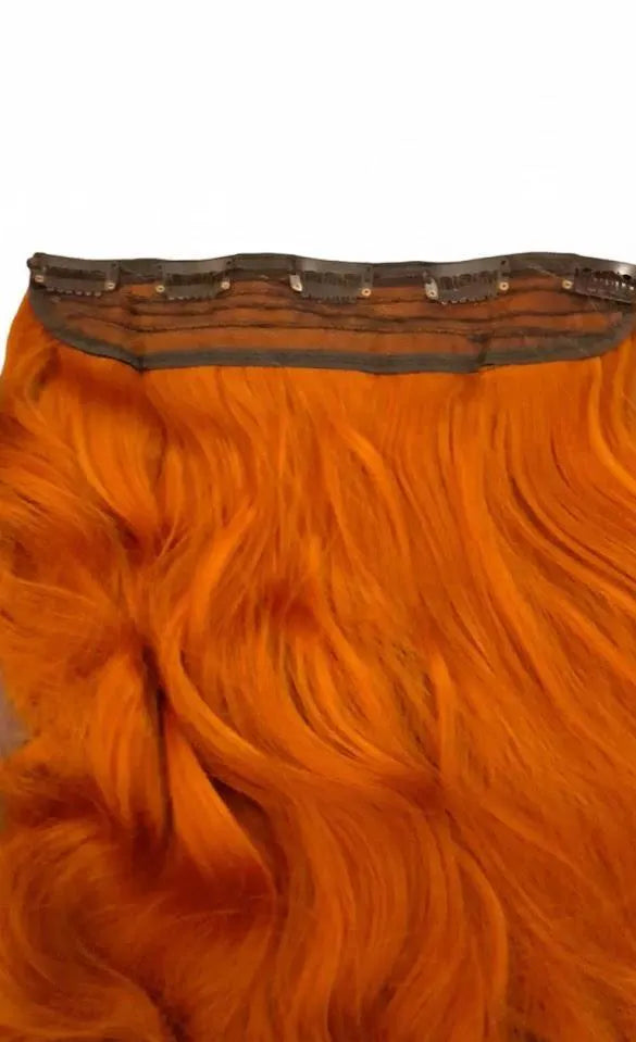 Fiery Copper 24" Long Wavy Hair Extension Synthetic Hair | Zebaish Wigs & Extension