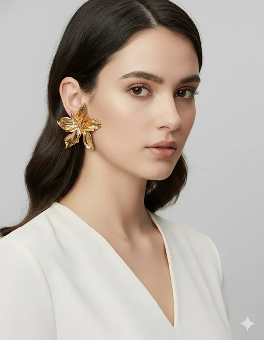 Pendientes de flores de capa de borde superior par | Pelucas y extensiones Zebaish