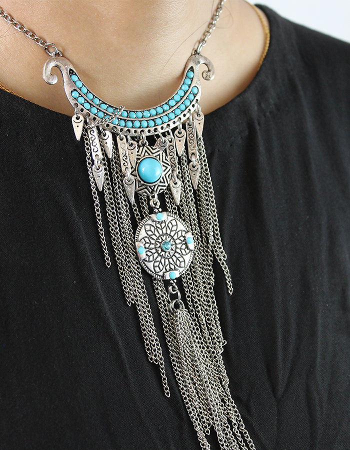 Moon Bead Tussle Necklace