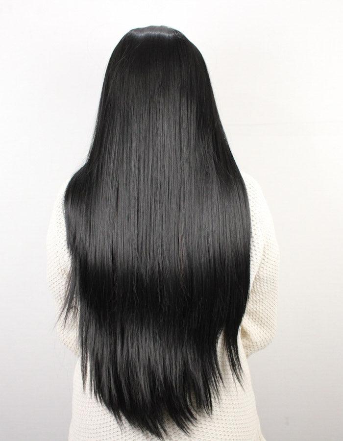 Center Parting Lace Wig Natural Black