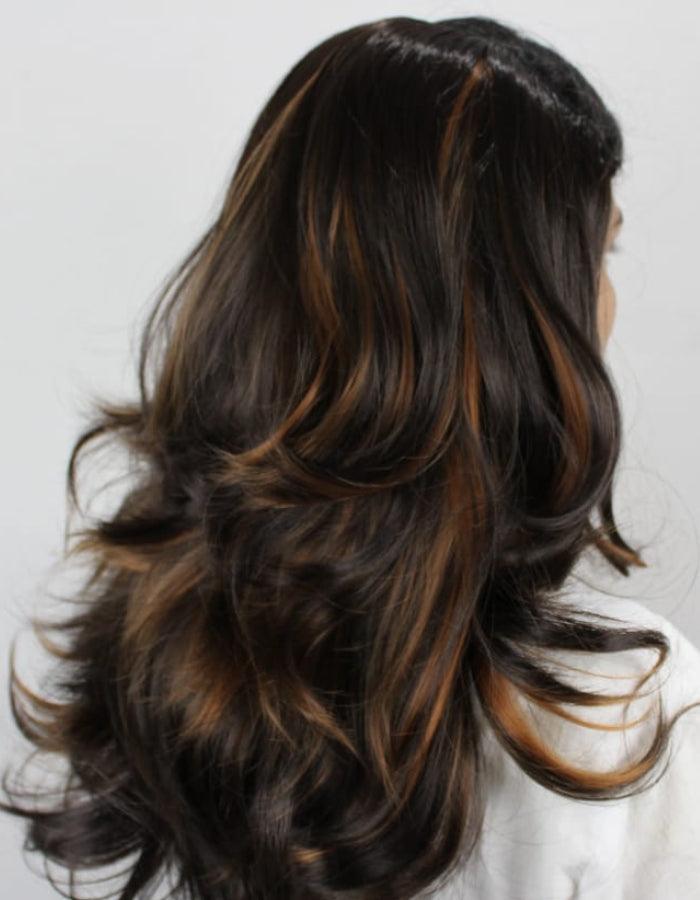 Layer Cut U Shape Copper Streaks Extension - Zebaish Wigs and Extension