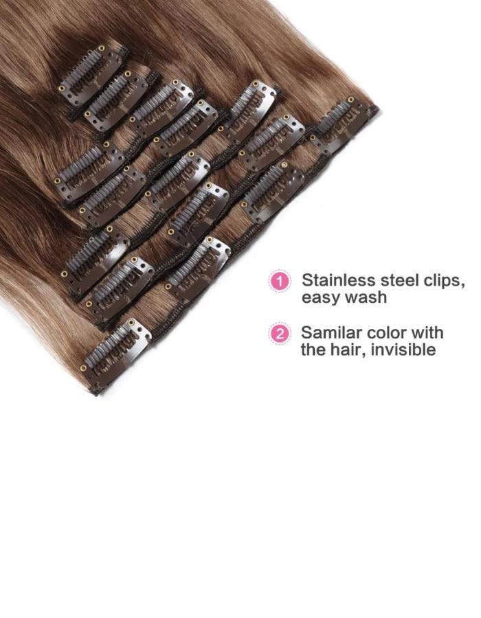 16 Clip Light Brown Extension