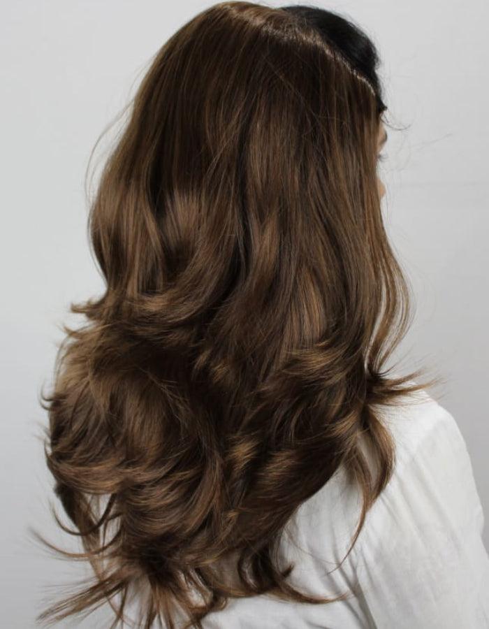 Layer Cut U Shape Medium Brown Extension - Zebaish Wigs and Extension