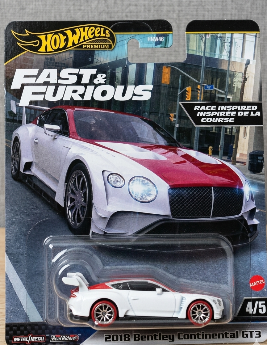 Hot Wheels Rápido y Furioso 2024 Bentley Continental GT3 2018 | Pelucas y extensiones Zebaish