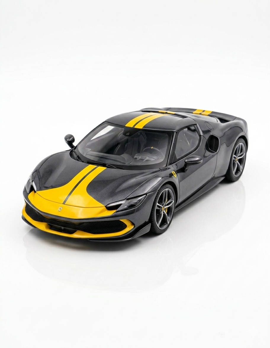 BBR Models 1:64 Ferrari 296 GTB Assetto Fiorano – Grigio Scuro (Gris)