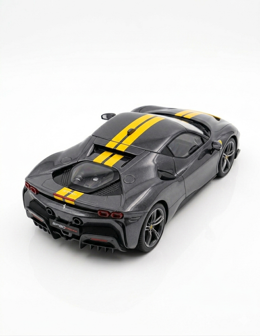 BBR Models 1:64 Ferrari 296 GTB Assetto Fiorano – Grigio Scuro (Gris)