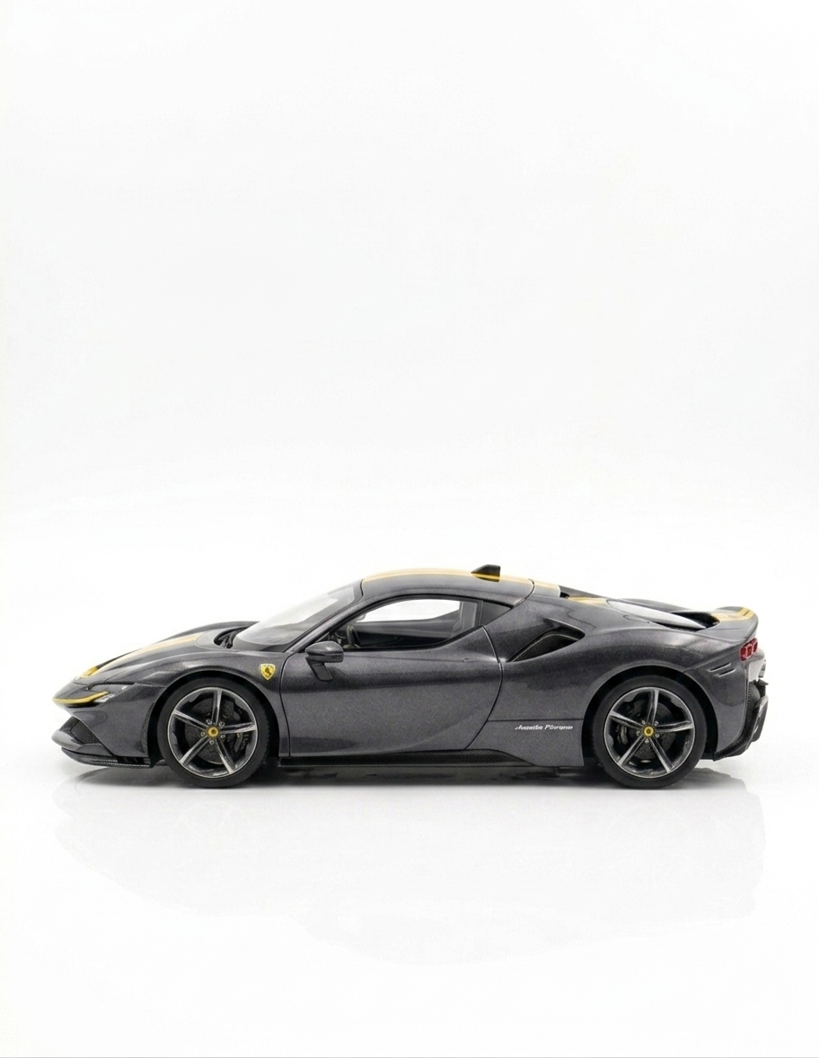 BBR Models 1:64 Ferrari 296 GTB Assetto Fiorano – Grigio Scuro (Gris)