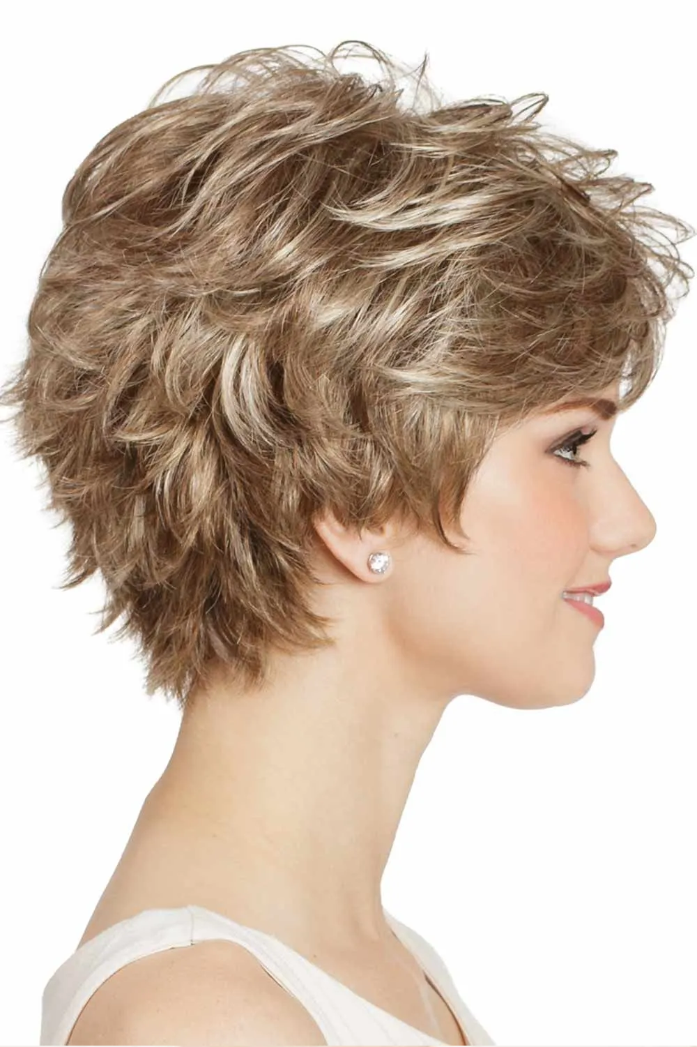 Zebaish Golden Brown Wig With Blonde Highlights