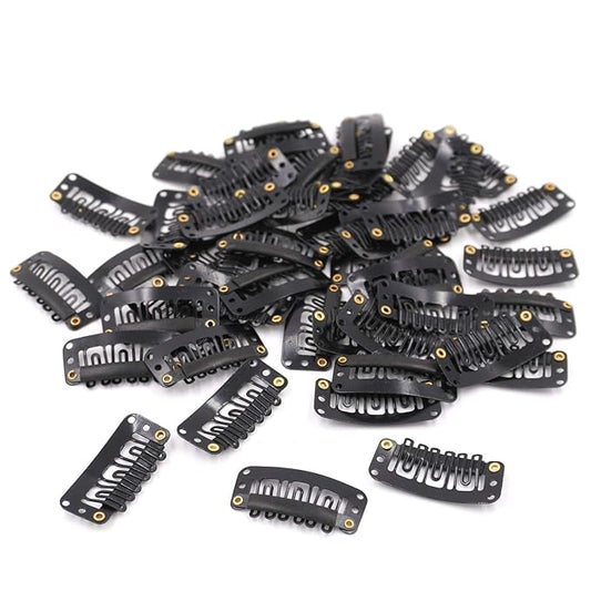 Zebaish U Shape Black Metal Clips pack of 5 For Hair Extensions,Toppers And Wigs