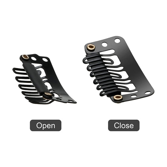 Zebaish U Shape Black Metal Clips pack of 5 For Hair Extensions,Toppers And Wigs