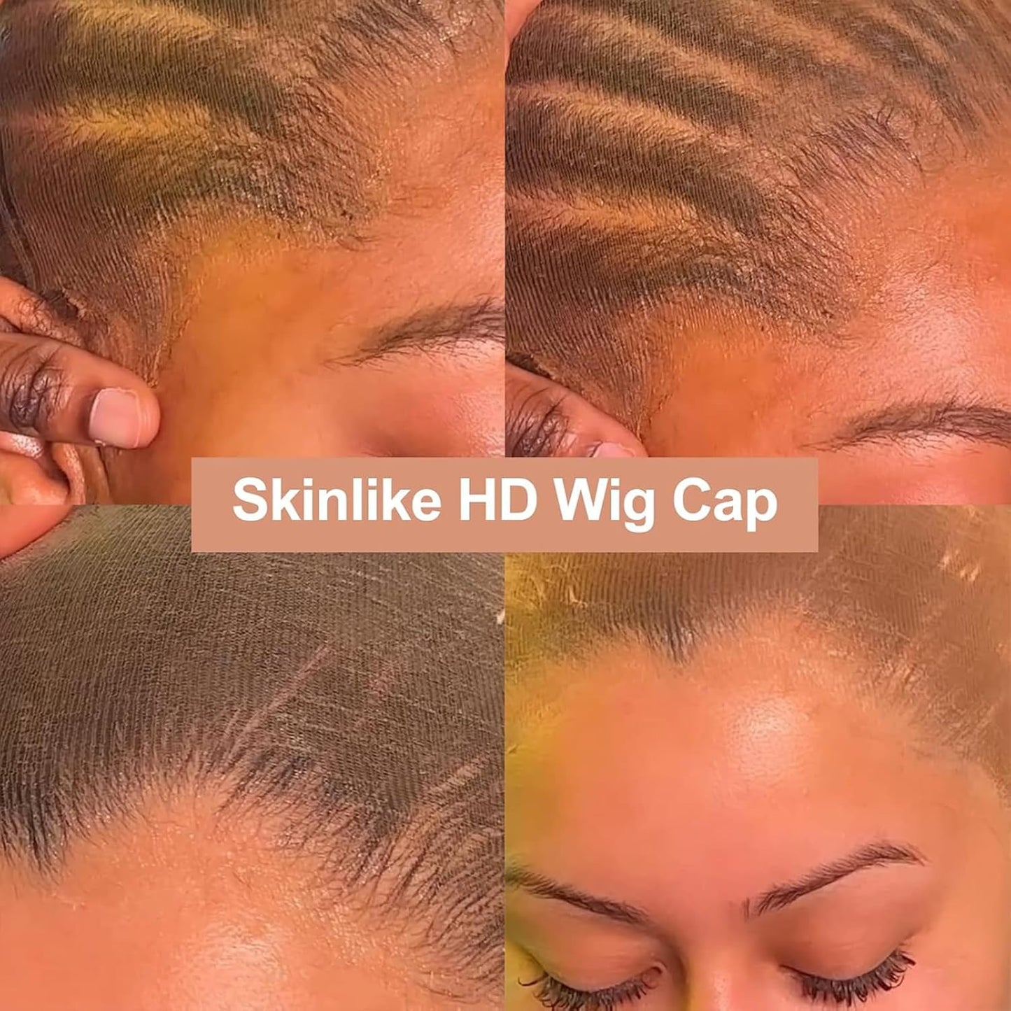 ZEBAISH Skinlike HD Wig Cap, Pack Of 5 Invisible and Sheer Breathable Ultra-thin Stretchy Stocking Caps Beige Colour
