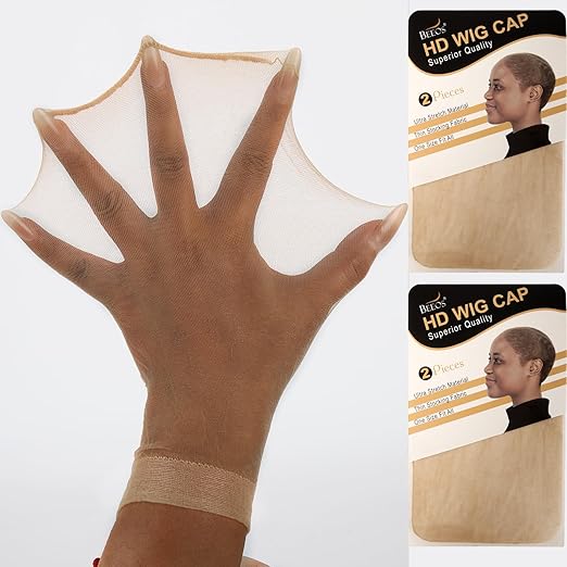 ZEBAISH Skinlike HD Wig Cap, Pack Of 5 Invisible and Sheer Breathable Ultra-thin Stretchy Stocking Caps Beige Colour