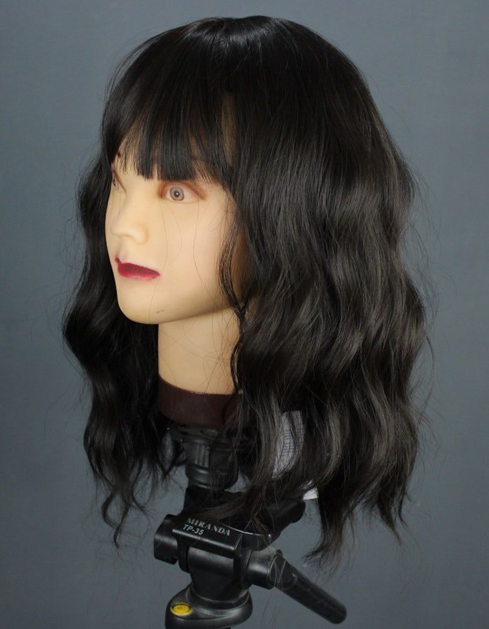 Dark Brown Flirty Waves Wig with Puff