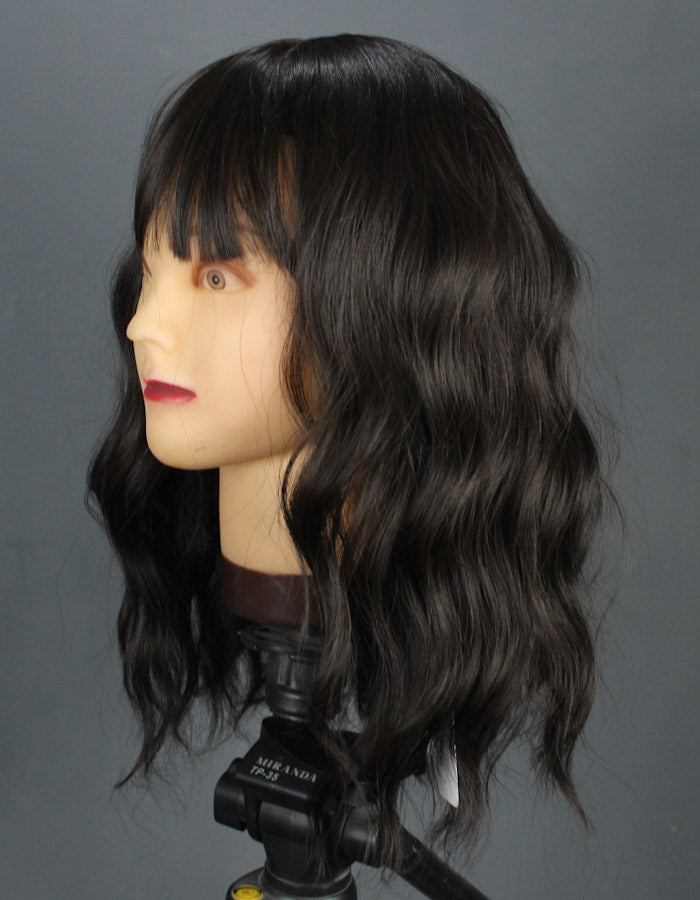 Dark Brown Flirty Waves Wig with Puff - Zebaish Wigs and Extension