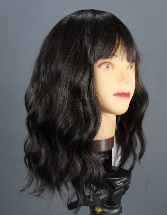 Dark Brown Flirty Waves Wig with Puff - Zebaish Wigs and Extension