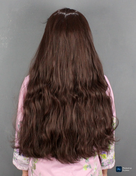 Burgundy Cap Topper Wavy | Zebaish Wigs & Extensions
