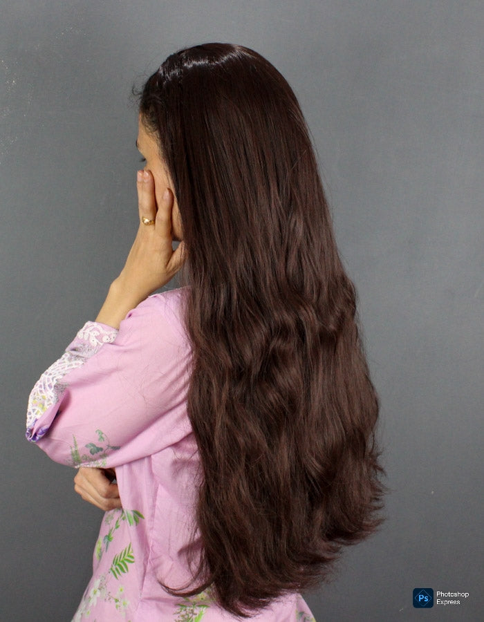 Burgundy Cap Topper Wavy | Zebaish Wigs & Extensions