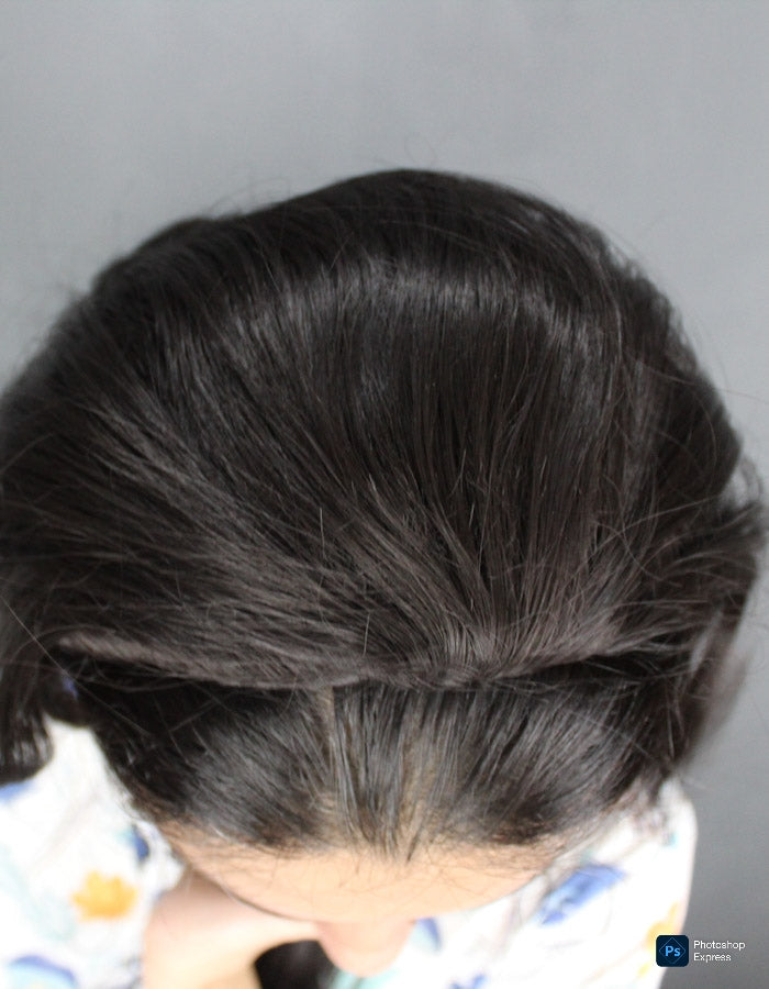 NATURAL BLACK SHORT HAIR TOPPER | Zebaish Wigs & Extensions
