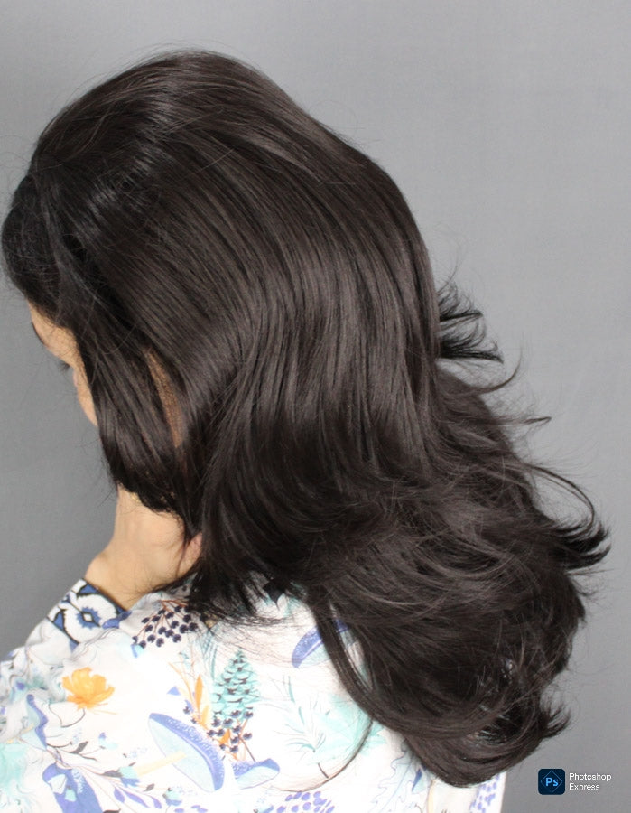 NATURAL BLACK SHORT HAIR TOPPER | Zebaish Wigs & Extensions