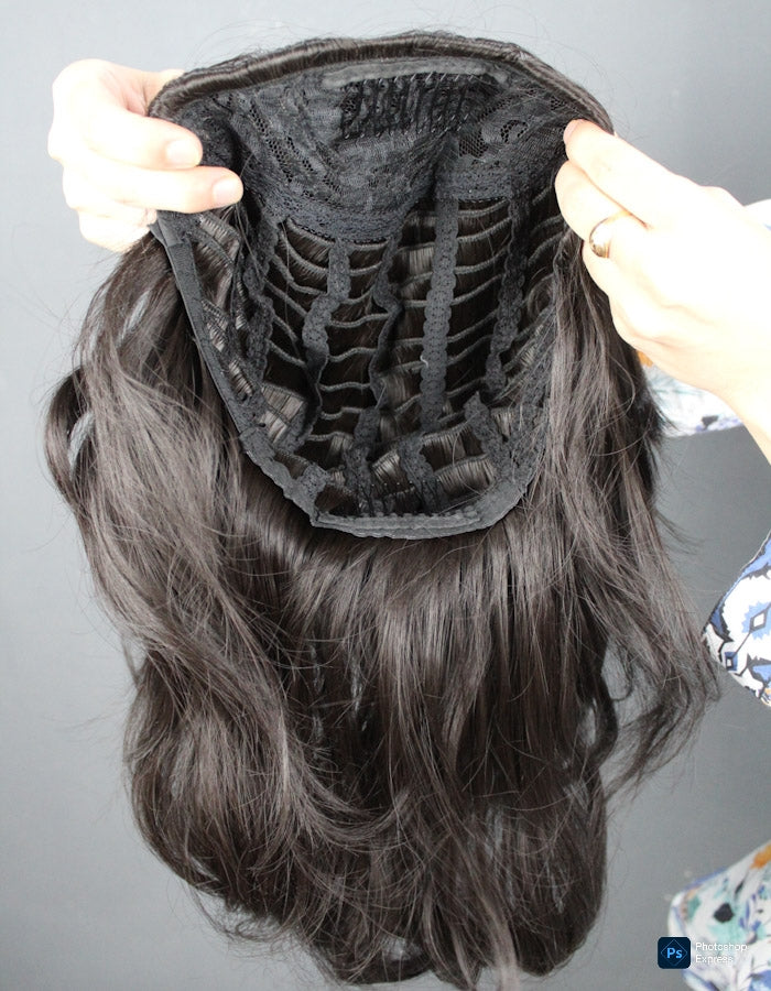NATURAL BLACK SHORT HAIR TOPPER | Zebaish Wigs & Extensions