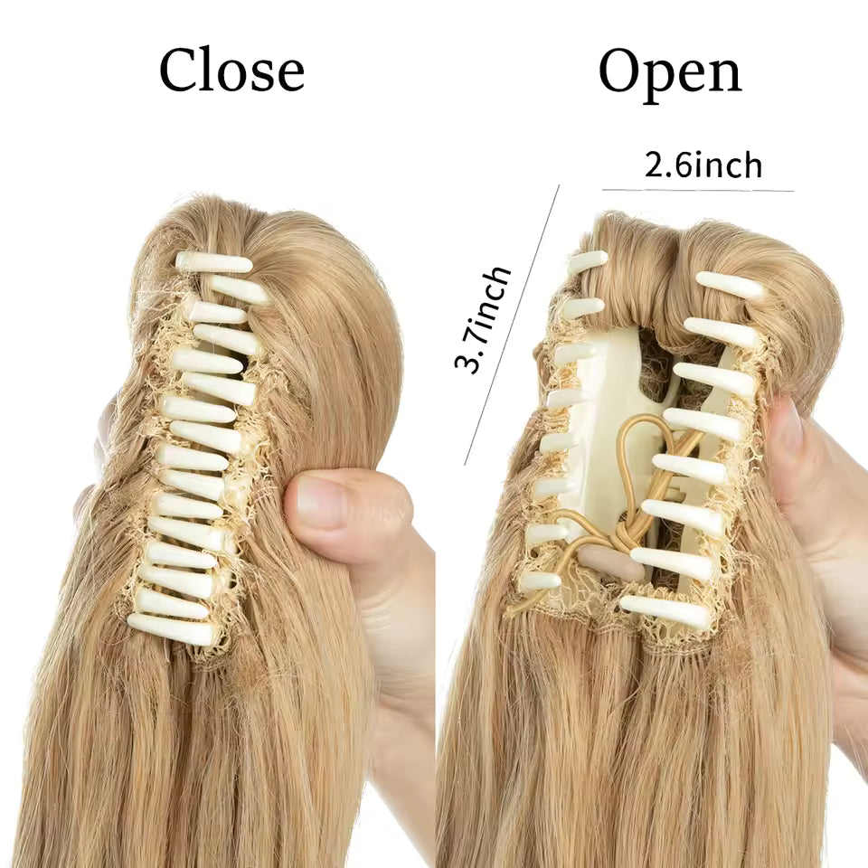 Extensión de cola de caballo 14" rubia platino larga ondulada postiza para mujer | Zebaish Wigs And Extensions