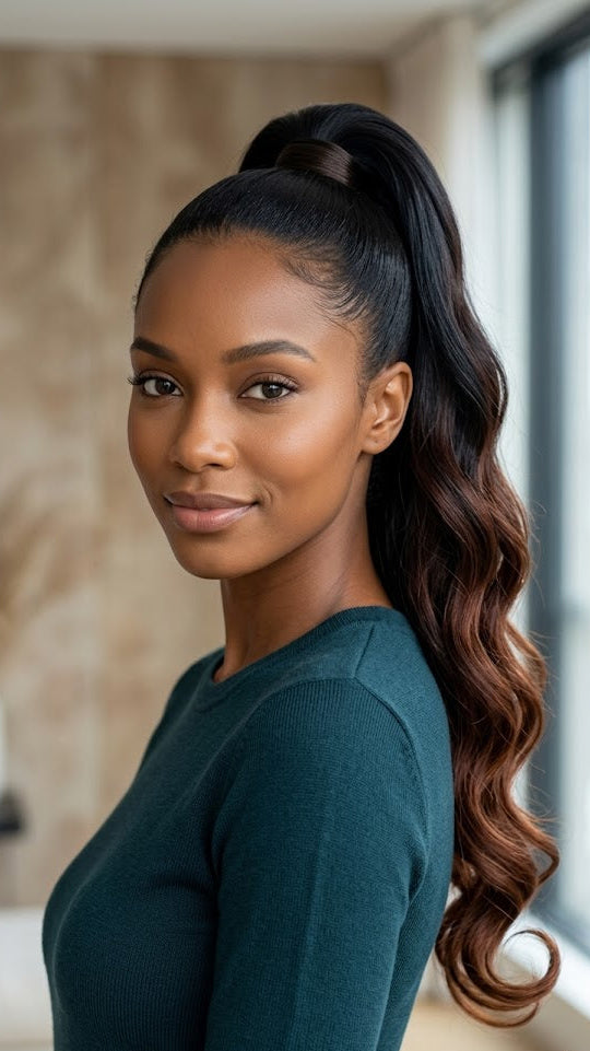 Extensiones de cabello trenzado a ganchillo Ombre Goddess Box Braids de 24" con puntas rizadas onduladas – Extensiones sintéticas de 3 tonos | Zebaish Wigs & Extensions
