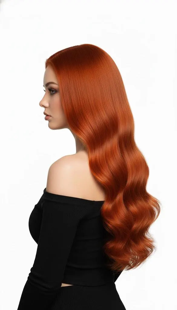 Fiery Copper 24" Long Wavy Hair Extension Synthetic Hair | Zebaish Wigs & Extension