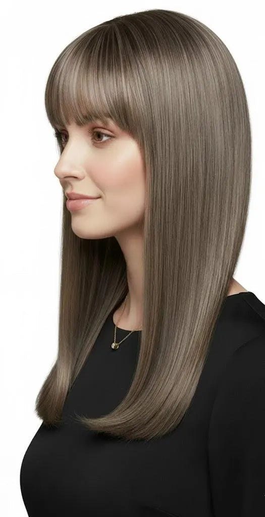 Zebaish Caramel Brown With Golden Highlights Hair Topper With  3 Clips, Volumizing Piece | Zebaish Wigs & Extensions