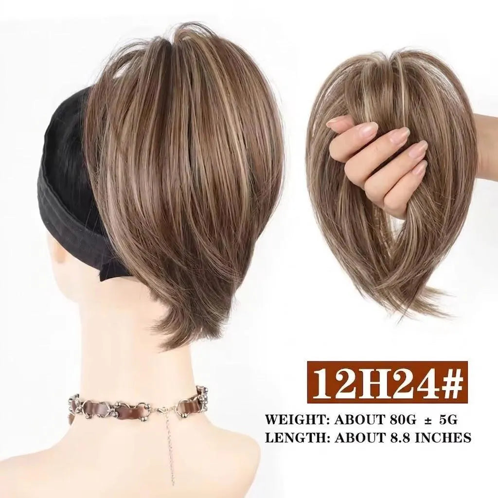 Moño Desordenado para Cabello en Color Rubio Marfil, Extensión de Fibra Sintética para Recogido de 8 Pulgadas, Scrunchie Voluminizador con Banda Elástica | Zebaish Wigs And Extensions