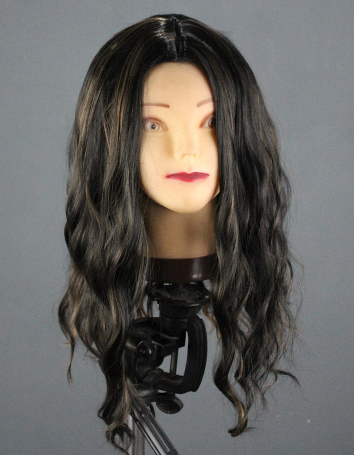 Black Flirty Waves Wig with Copper Highlights - Zebaish Wigs and Extension